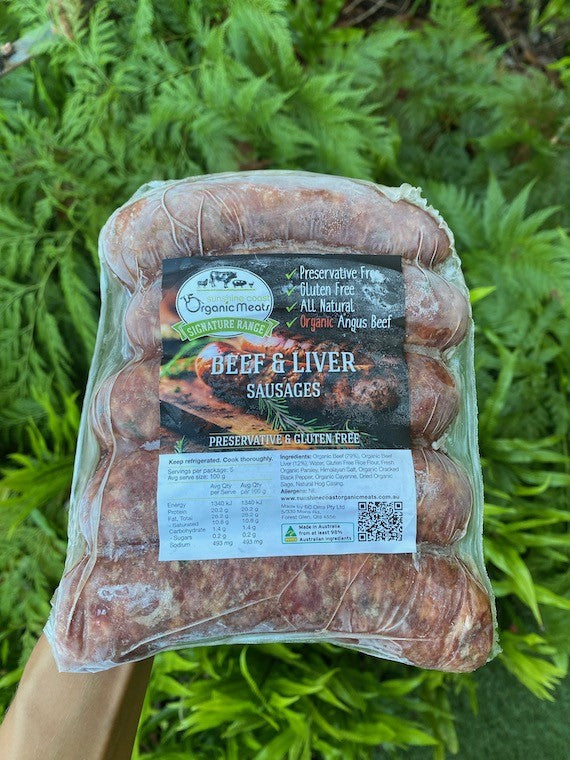 Sunshine Coast Organic Beef & Liver Sausages