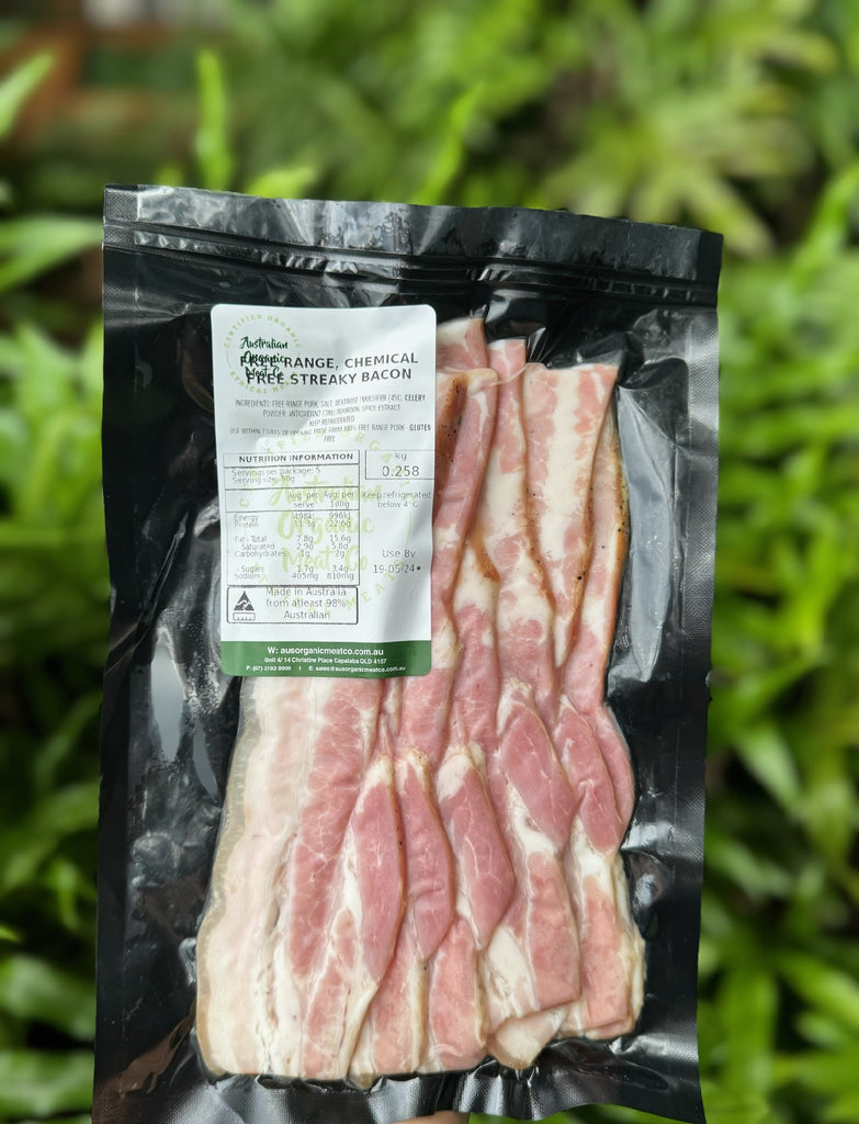 Ausorganicmeatco Bacon Bourbon Streaky 300g