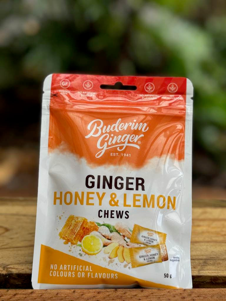 Buderim Honey & Lemon Chews 50g